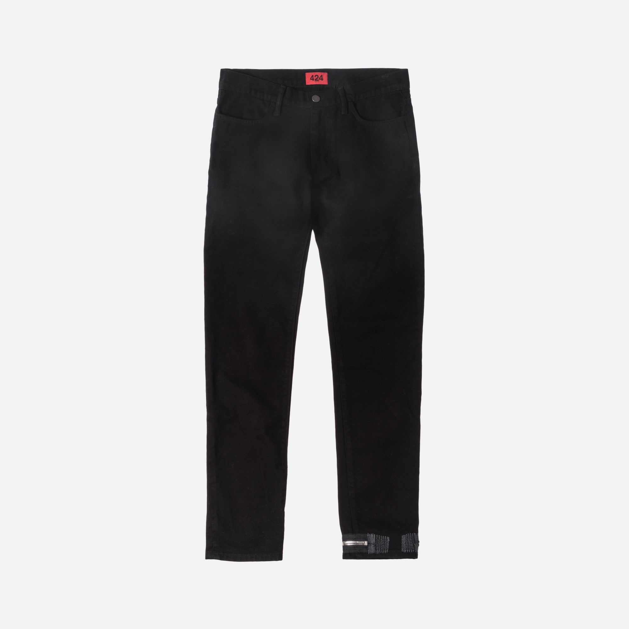 424 Denim Pant w/ Ankle Zip - Black