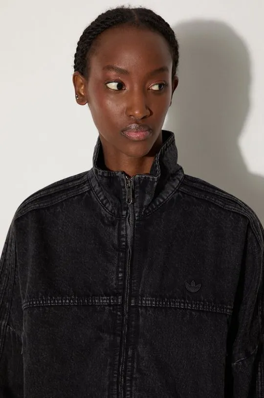 adidas Originals denim jacket women's black color IW5759