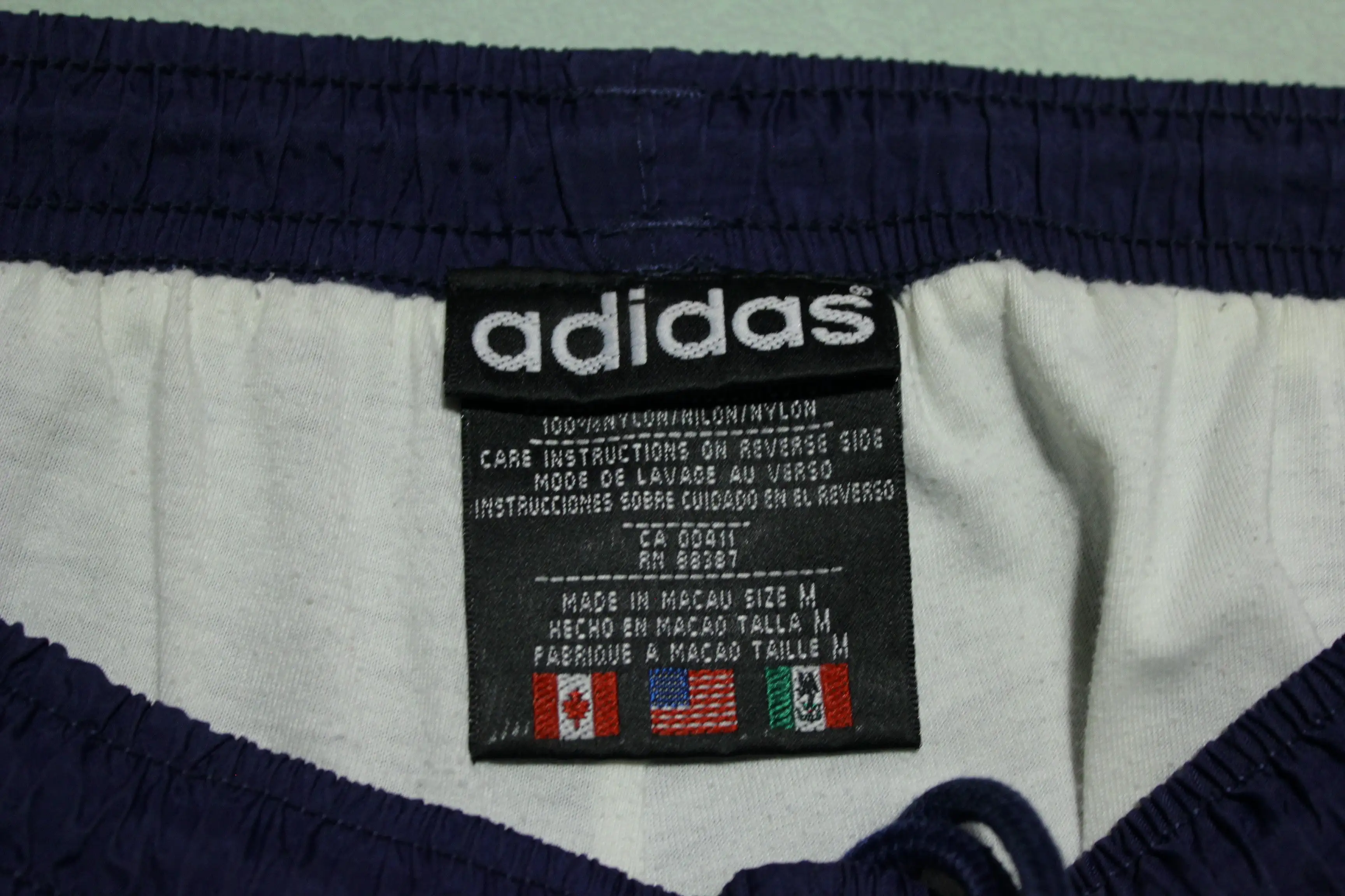 Adidas Vintage 90's Lined Track Windbreaker Pants w/ Zip Legs & Pockets