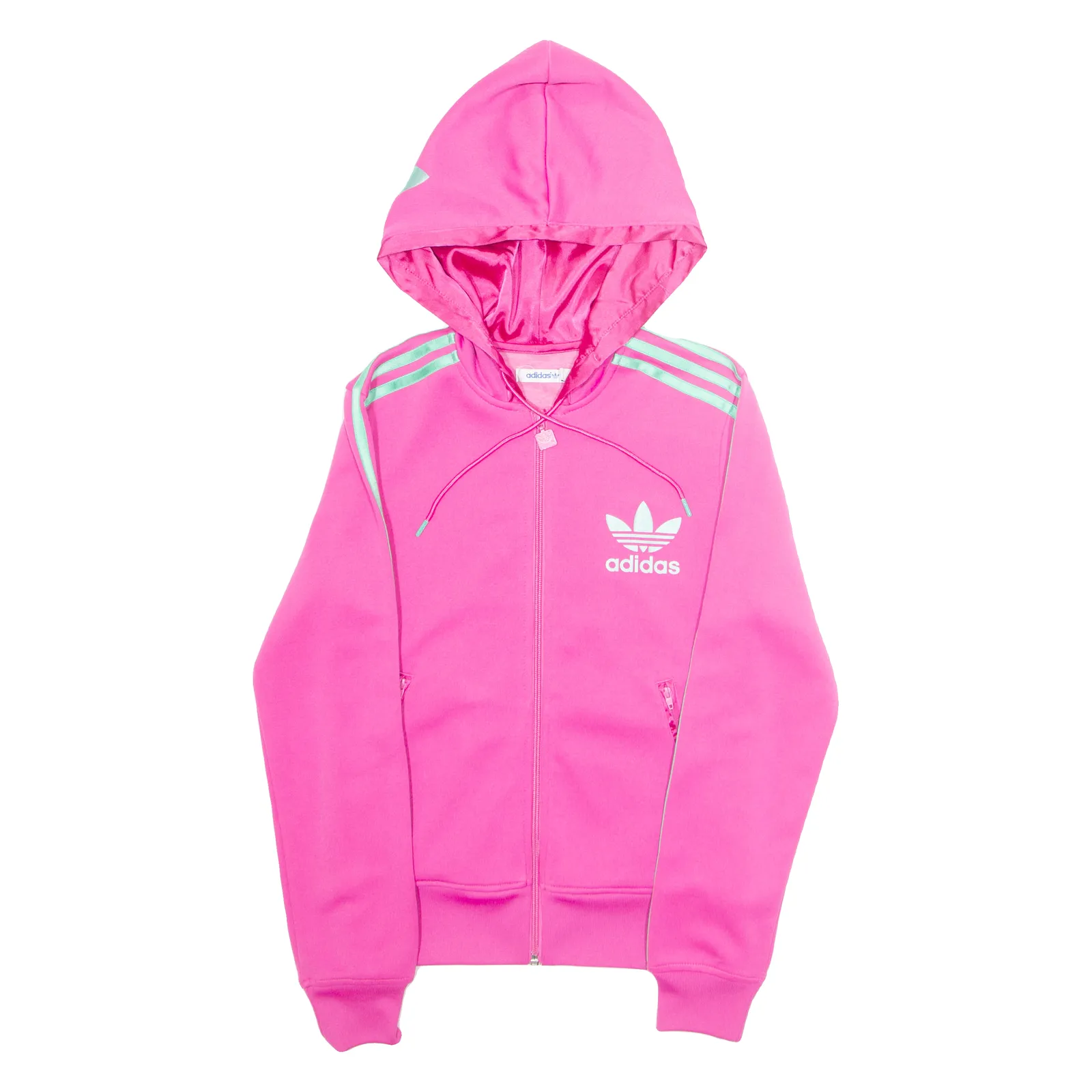 ADIDAS Womens Pink Hoodie Full Zip S