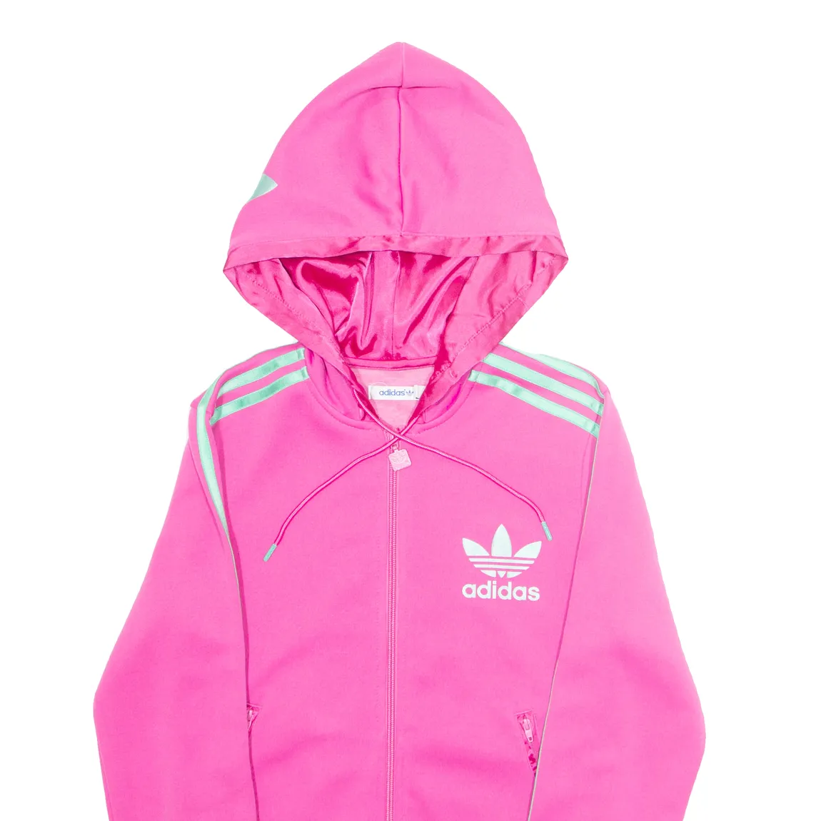 ADIDAS Womens Pink Hoodie Full Zip S