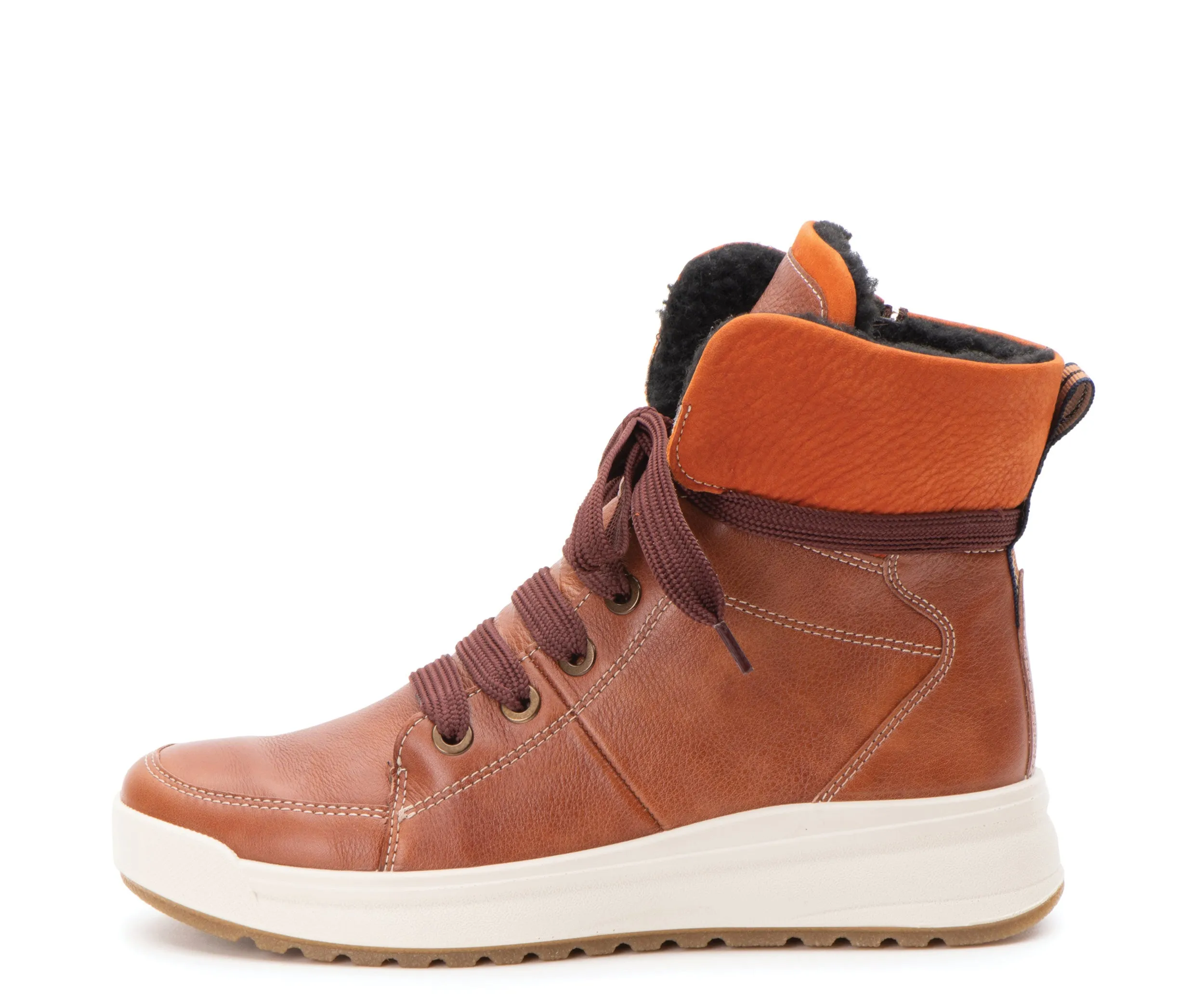 Albany Women's Hydrophobic Zip Boot - Cognac 65