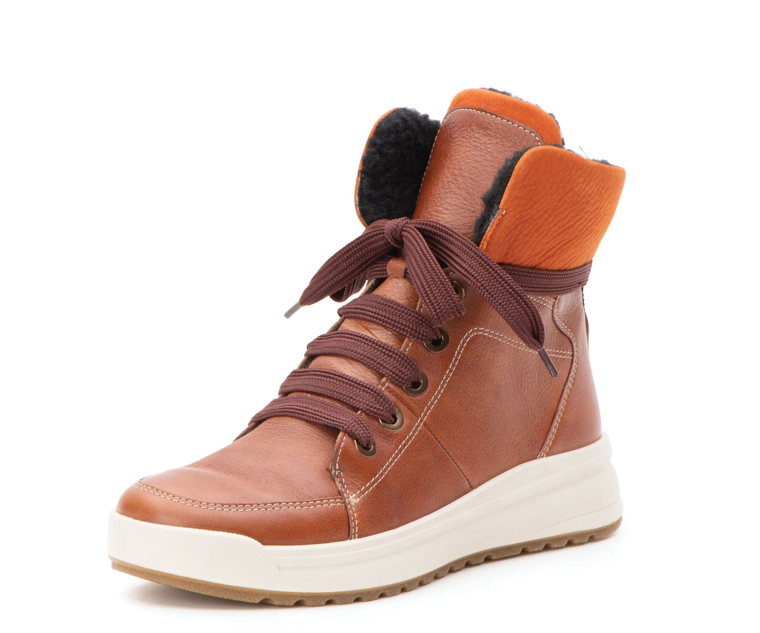 Albany Women's Hydrophobic Zip Boot - Cognac 65