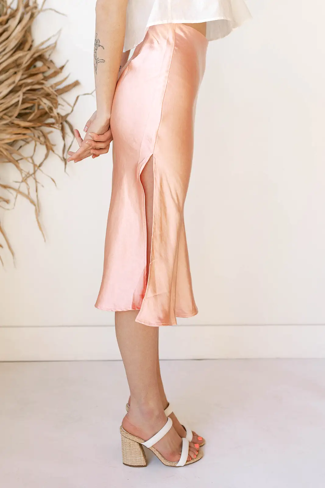 alexia silk satin skirt