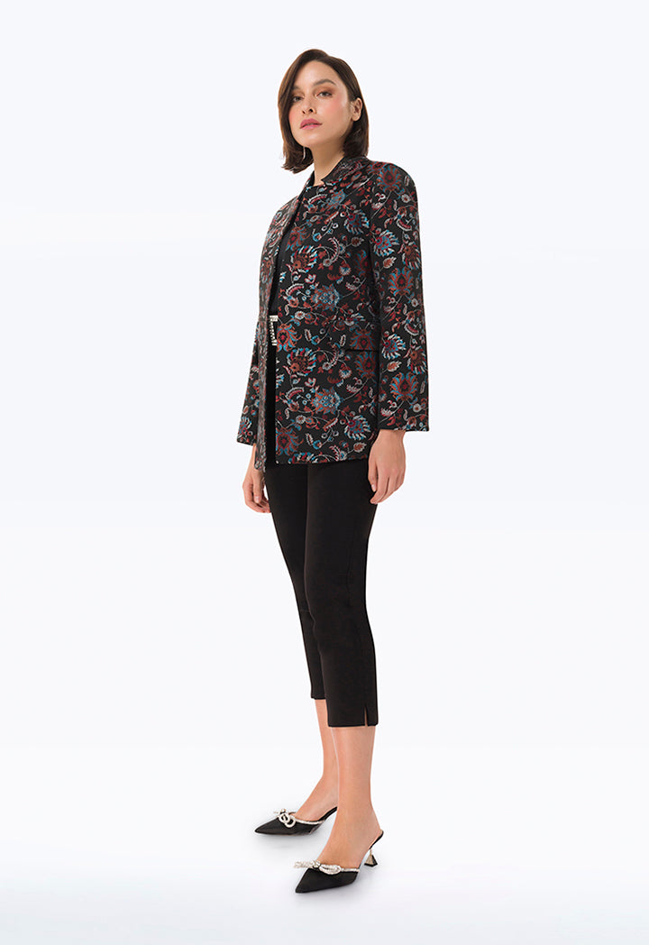 Allover Floral Lurex Jacquard Blazer