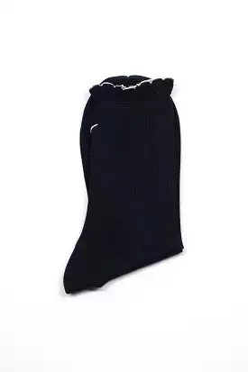 ANP-124 Organic Plain Socks Navy