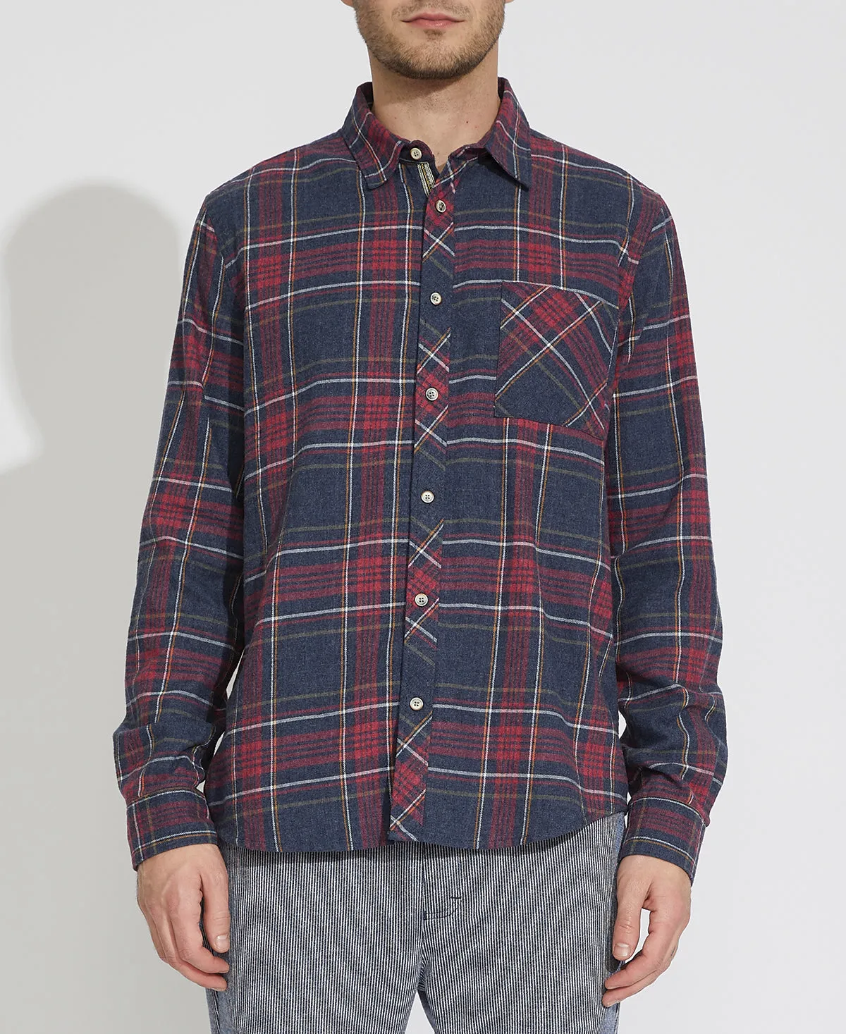 Antigua Plaid Flannel Shirt (Heather Slate)