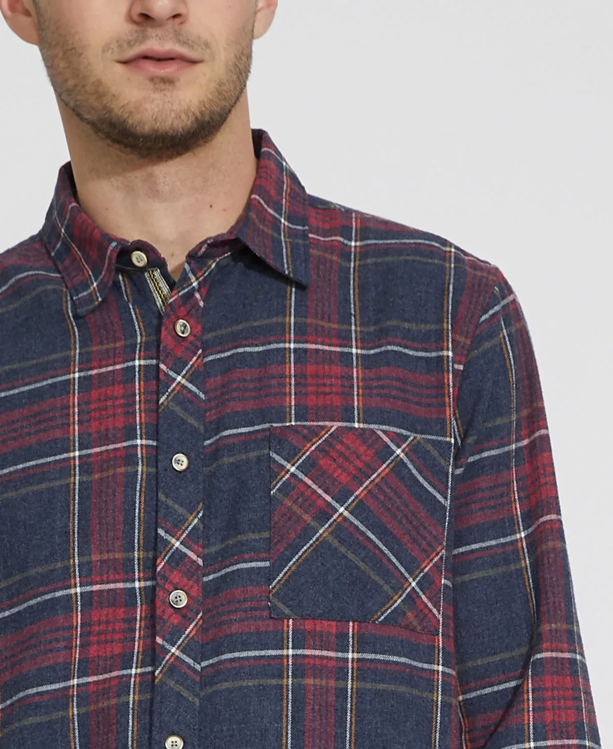 Antigua Plaid Flannel Shirt (Heather Slate)