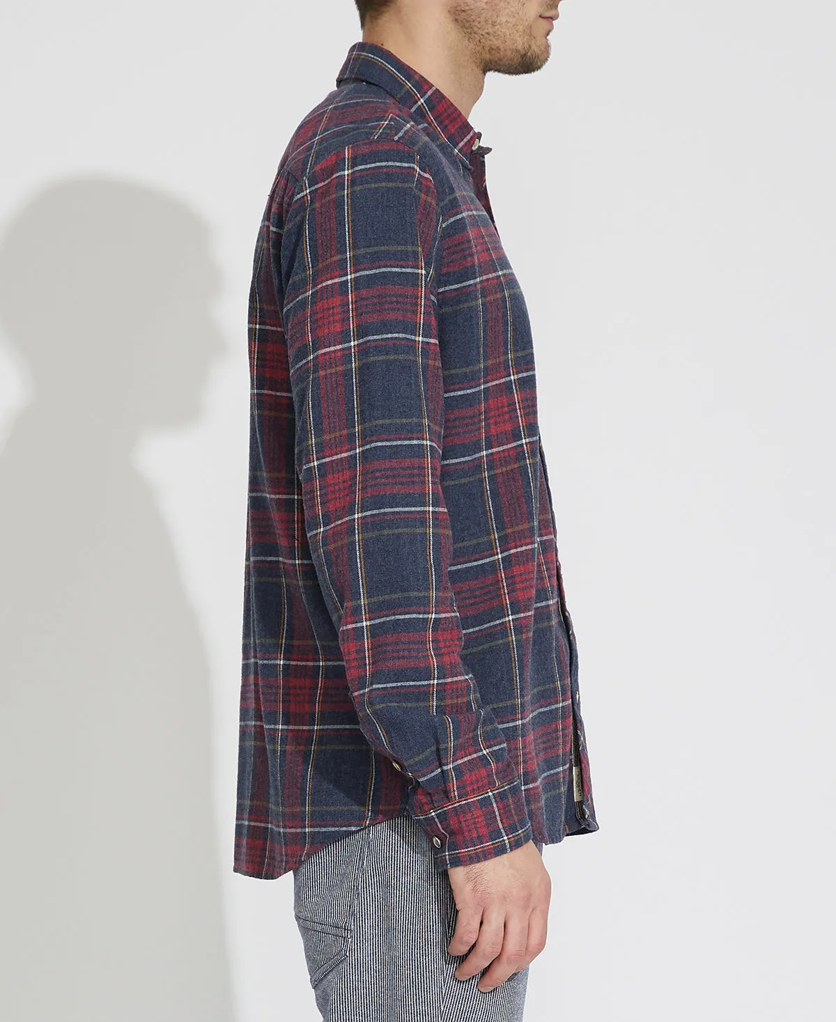 Antigua Plaid Flannel Shirt (Heather Slate)