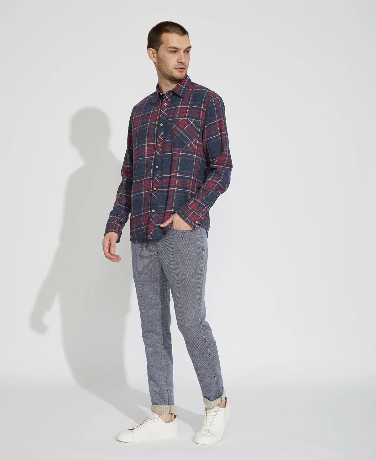 Antigua Plaid Flannel Shirt (Heather Slate)