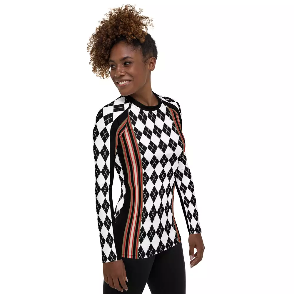 Argyle Me Black Fashion Rashguard Top