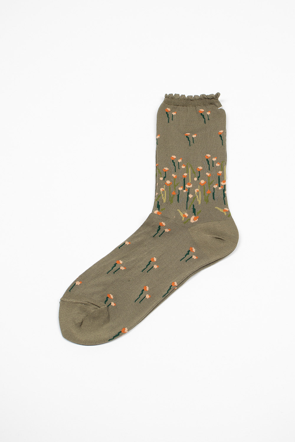 AS-219 Fly Flower Socks Khaki