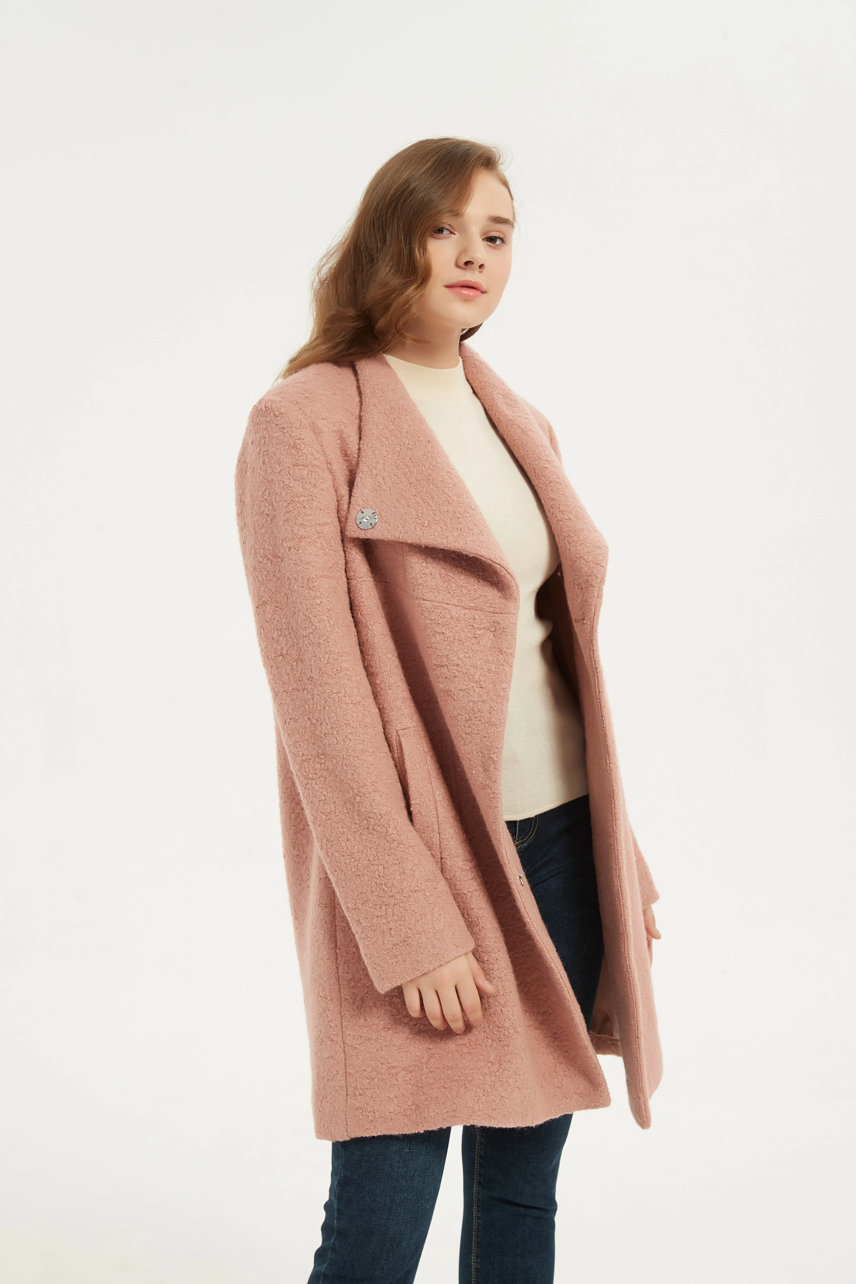 Asymmetrical Mid-Length Wool Coat & Jacket