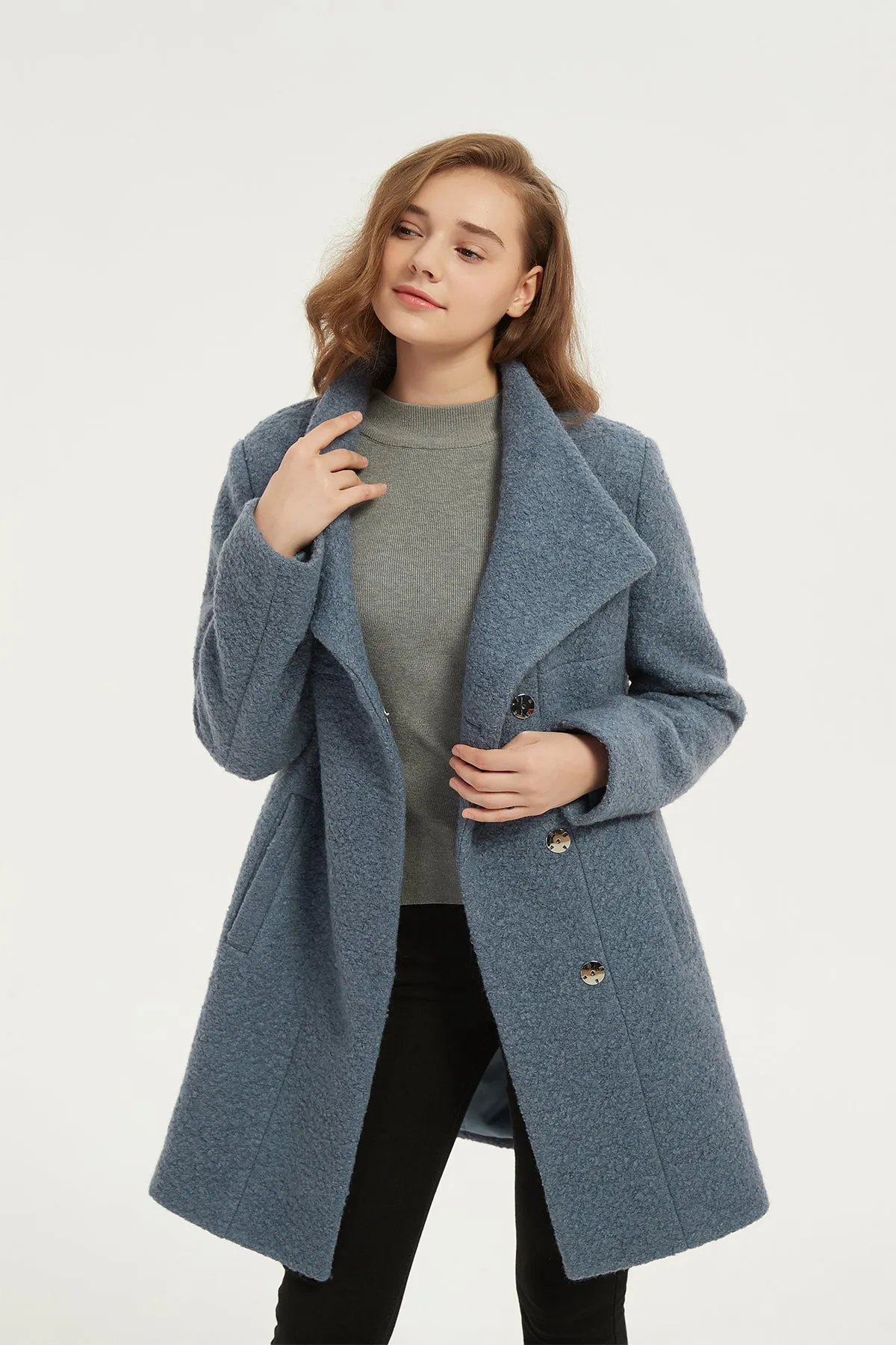 Asymmetrical Mid-Length Wool Coat & Jacket