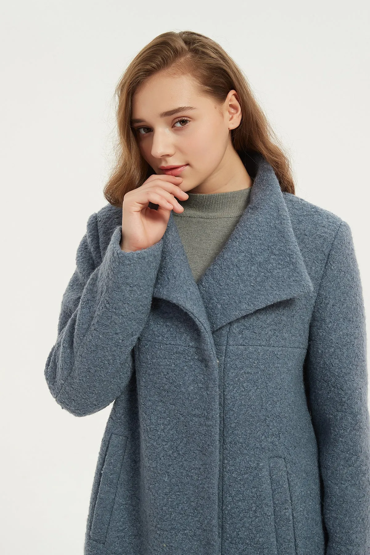 Asymmetrical Mid-Length Wool Coat & Jacket