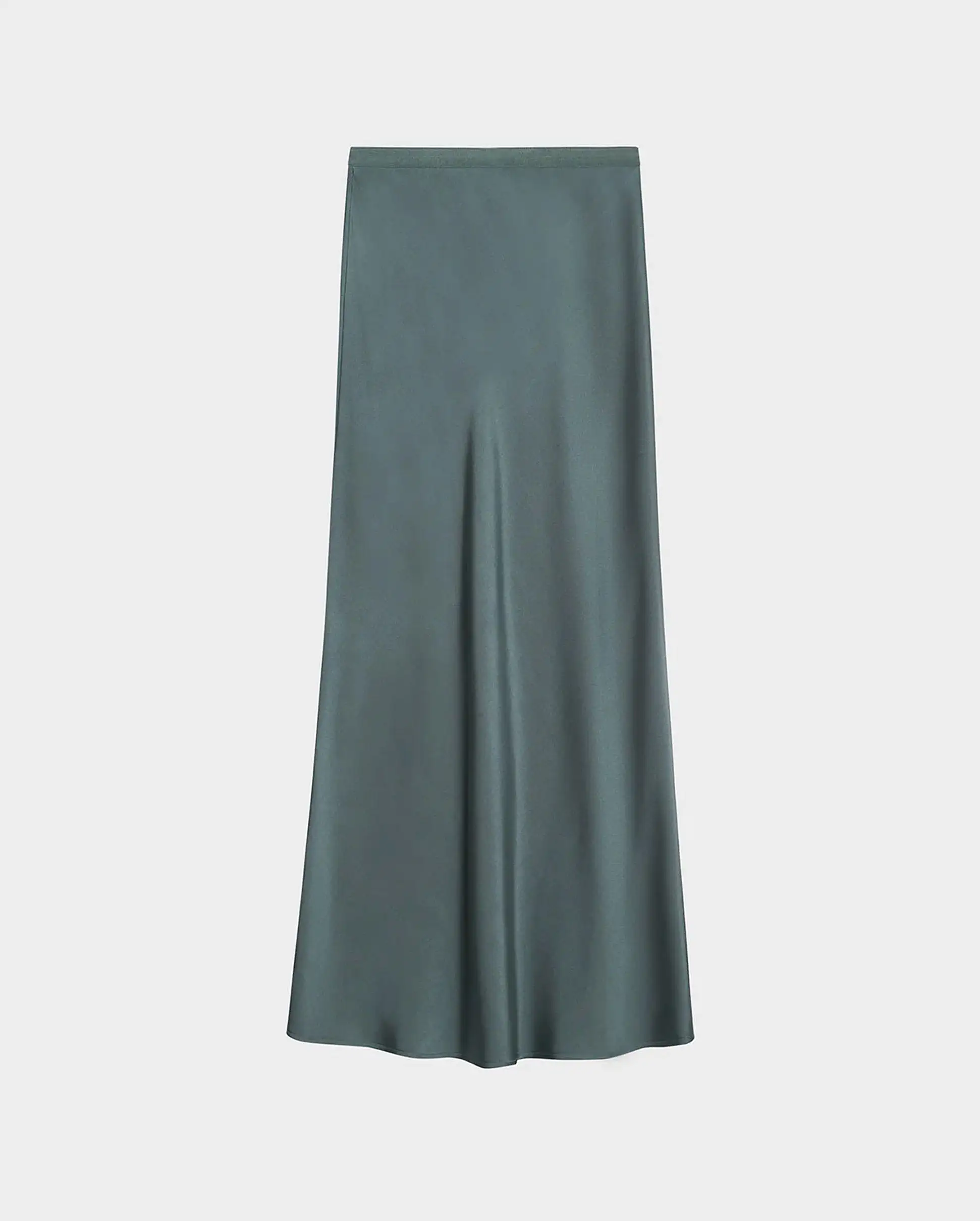 BAR SILK SKIRT / DARK SAGE