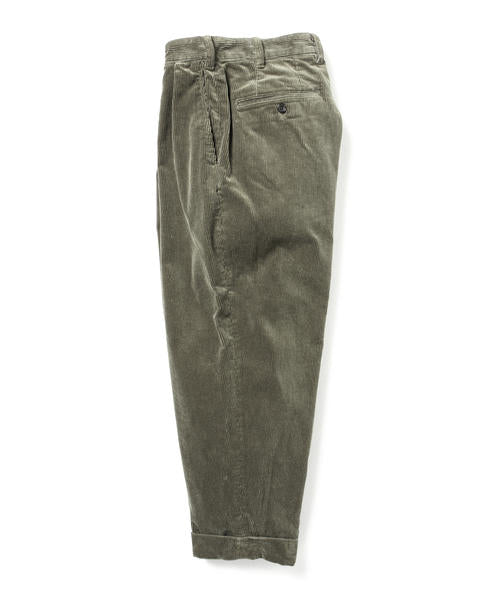 BEAMS PLUS 2Pleats Corduroy Pants Dark Green