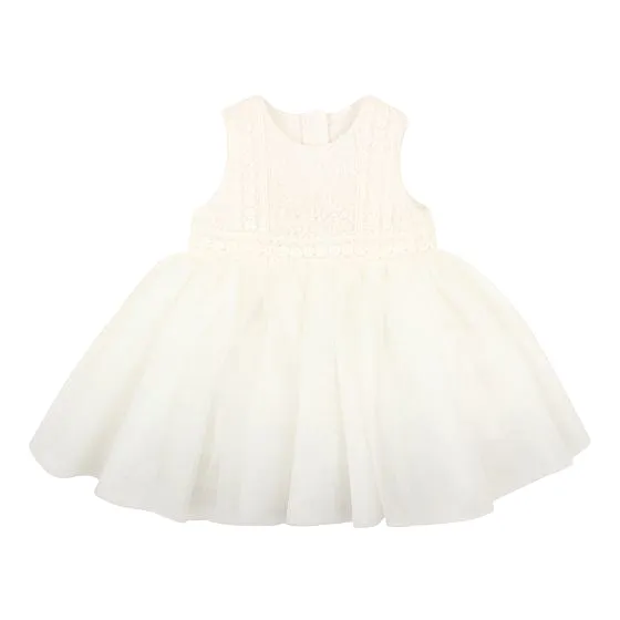 Bebe Embroidered Organza Dress - Ivory