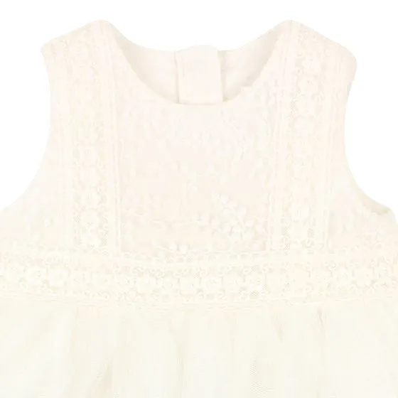 Bebe Embroidered Organza Dress - Ivory