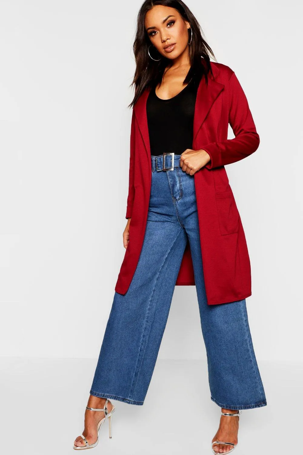 Belted Duster Coat With Pockets