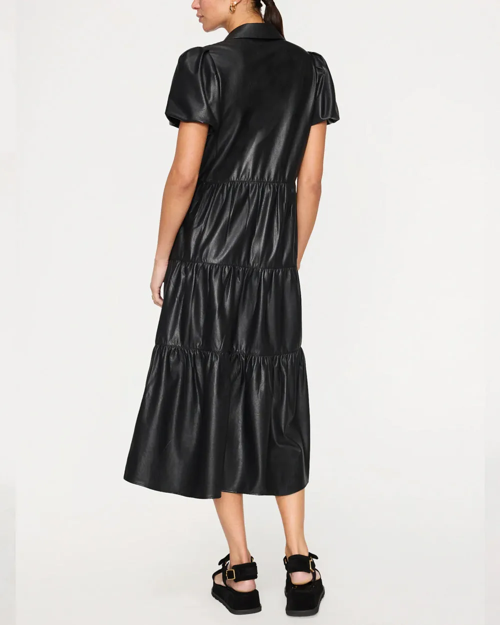 Black Vegan Leather Havana Dress