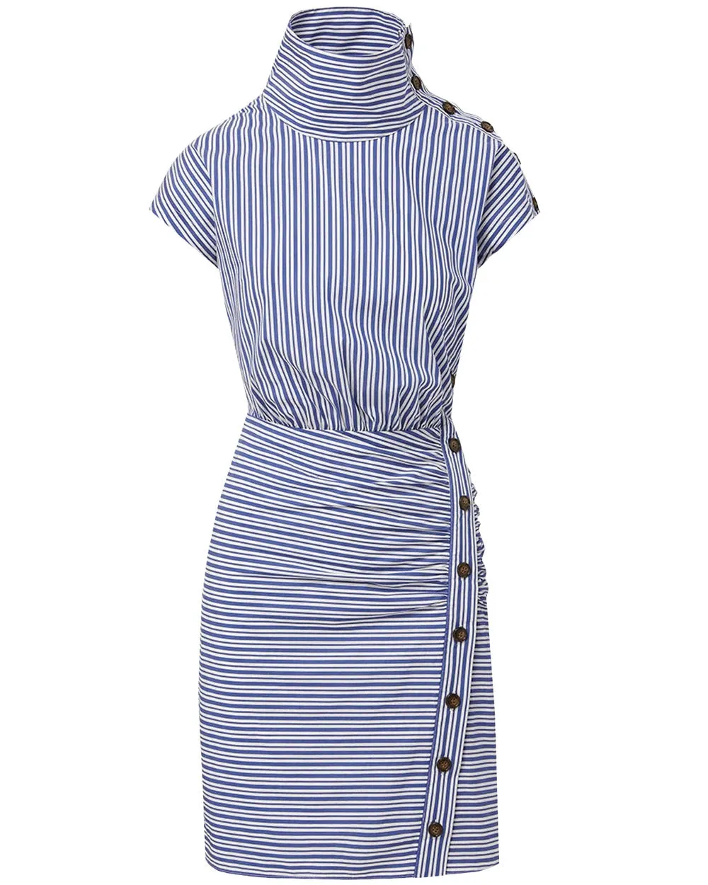 Blue and Off White Stripe Arabel Dress