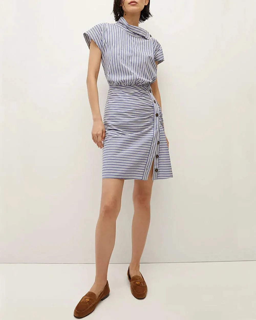 Blue and Off White Stripe Arabel Dress