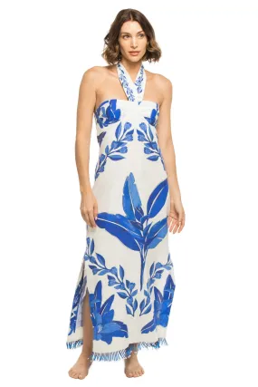 Blue Yard Halter Maxi Dress