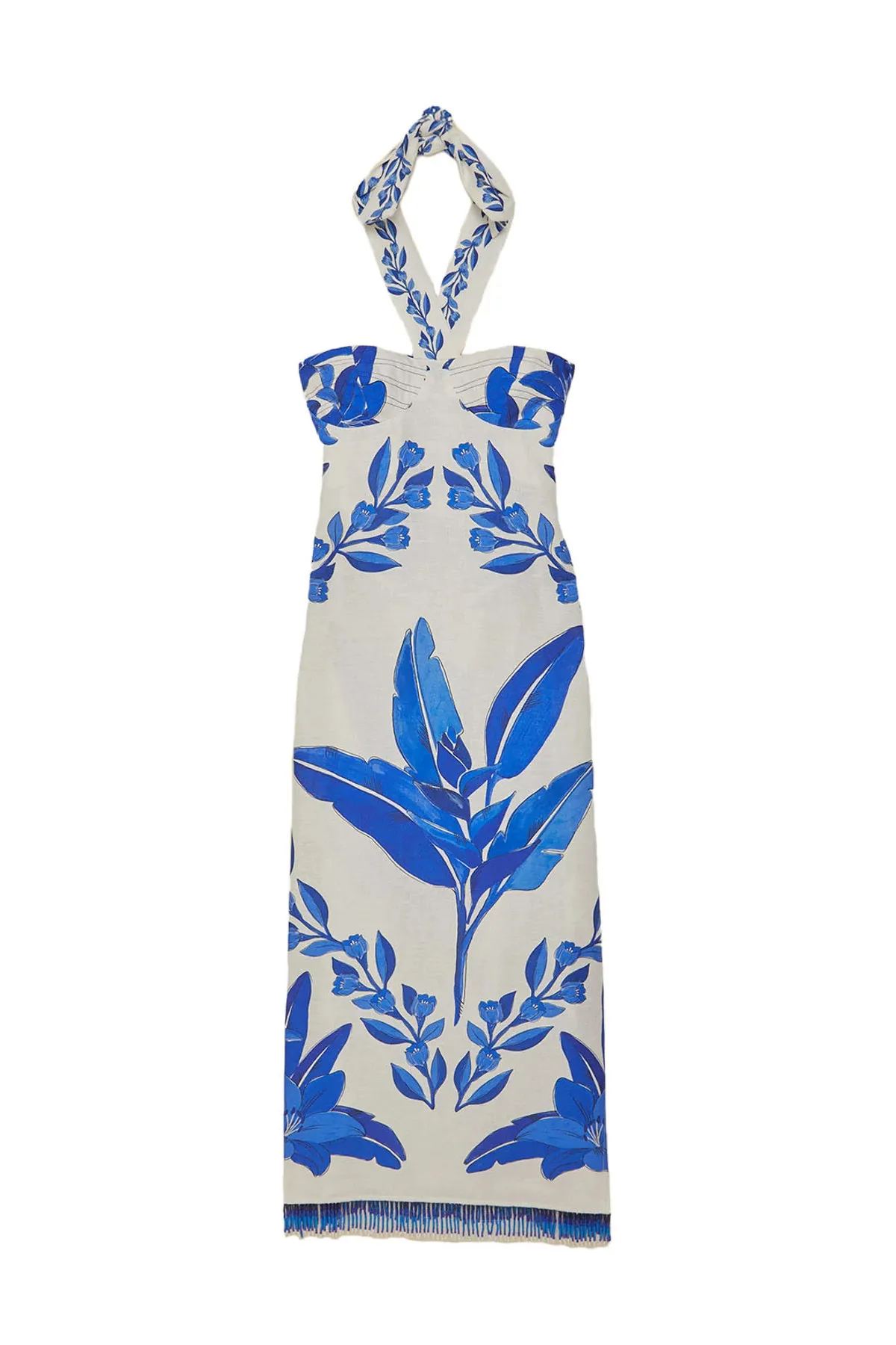 Blue Yard Halter Maxi Dress