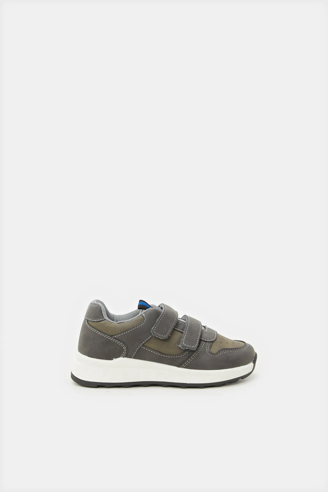 Boys Charcoal Material Block Sneakers