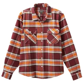 Brixton Bowery L/S Flannel Mahogany/Burnt Orange