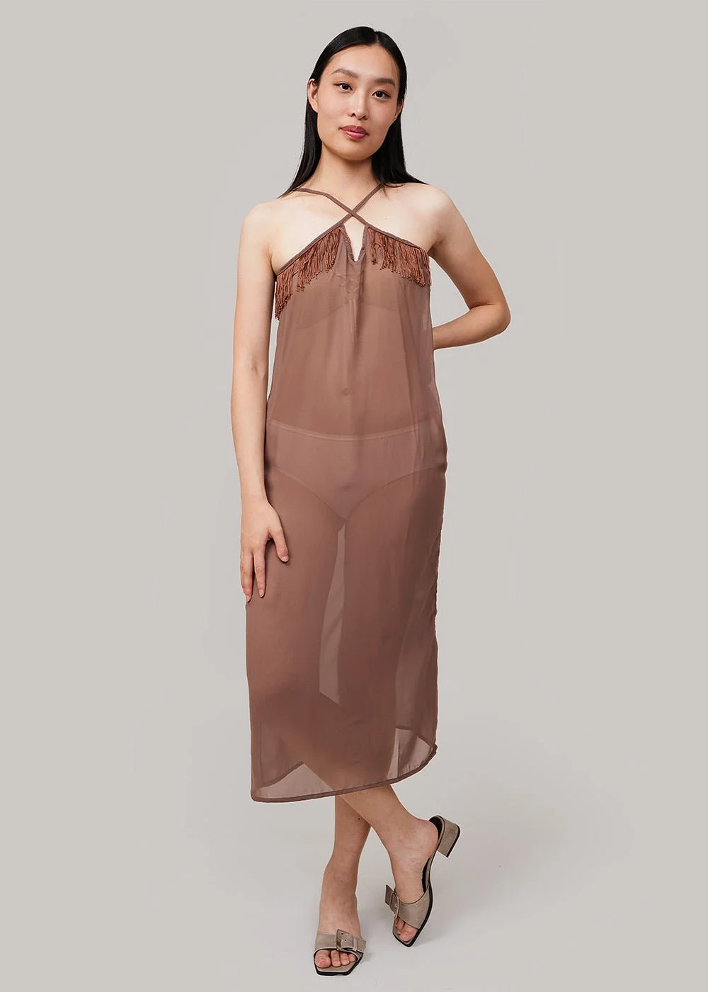 Brown Disa Strap Dress