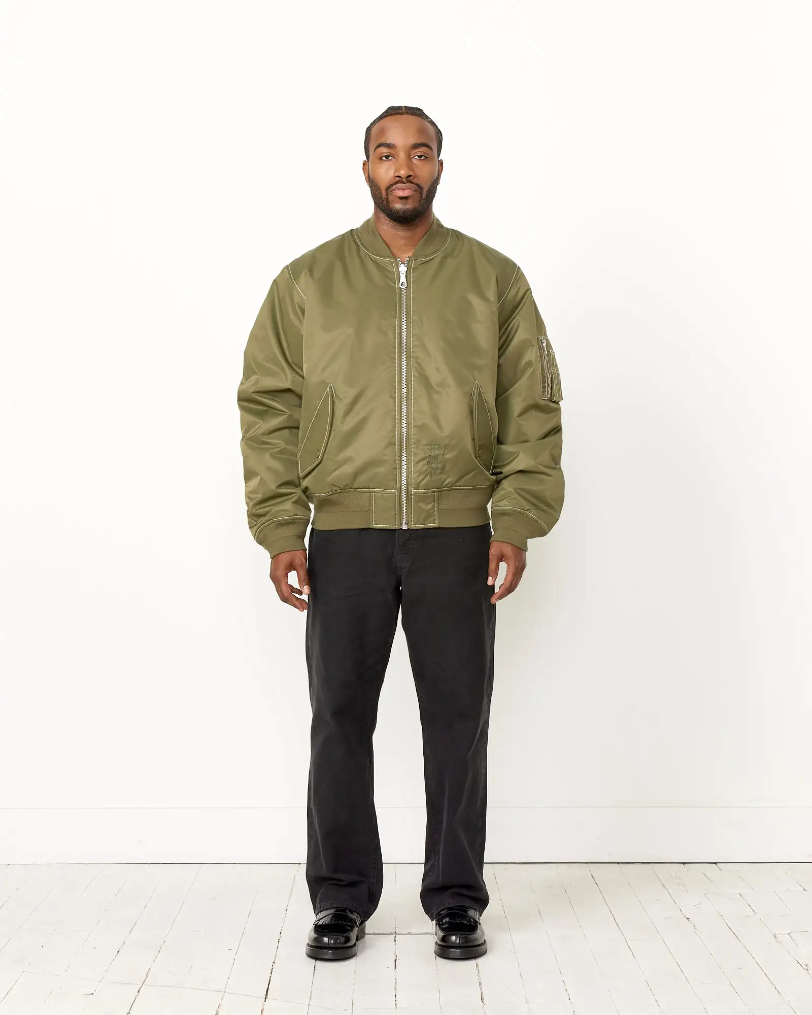 Built Bomber Jacket in Olive