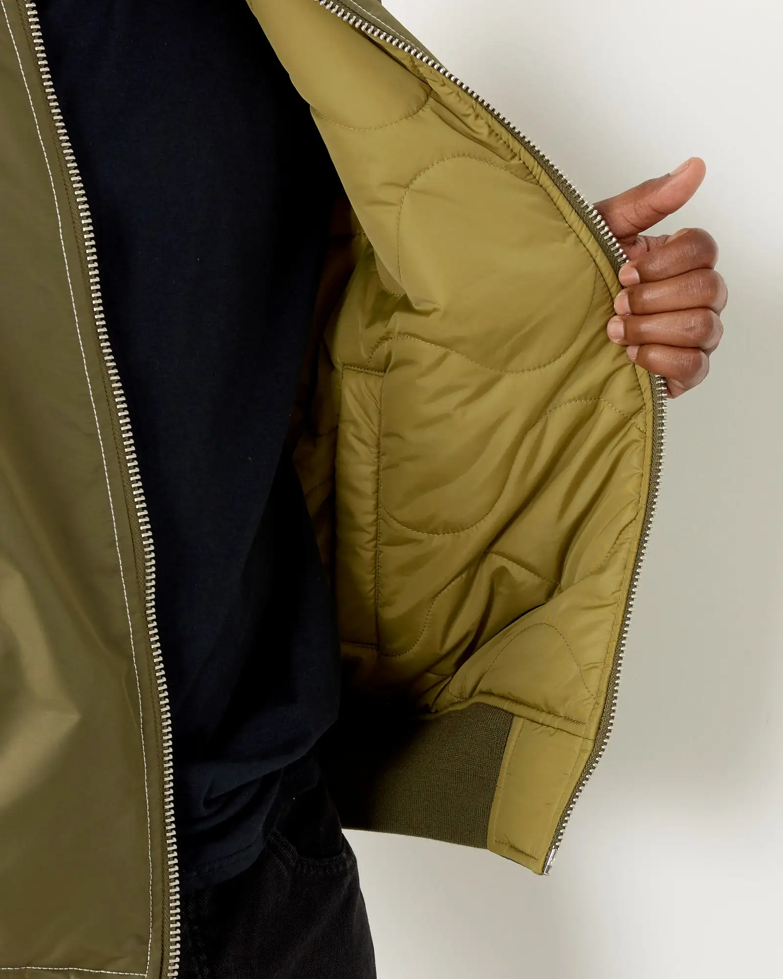 Built Bomber Jacket in Olive