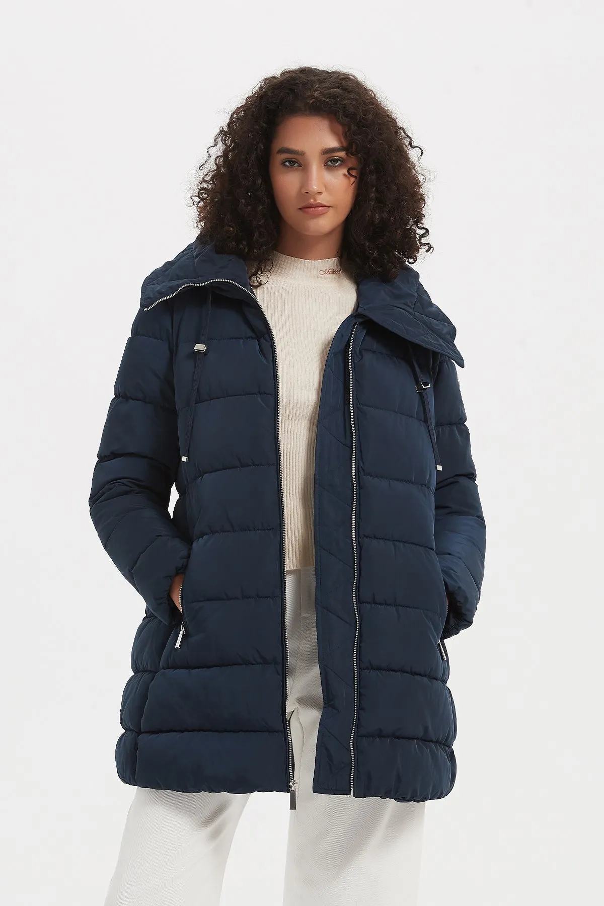 Cinch Waist Puffer Jacket & Coat with hood