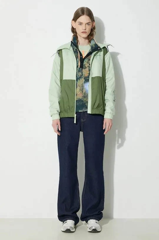 Columbia windbreaker Lily Basin green color