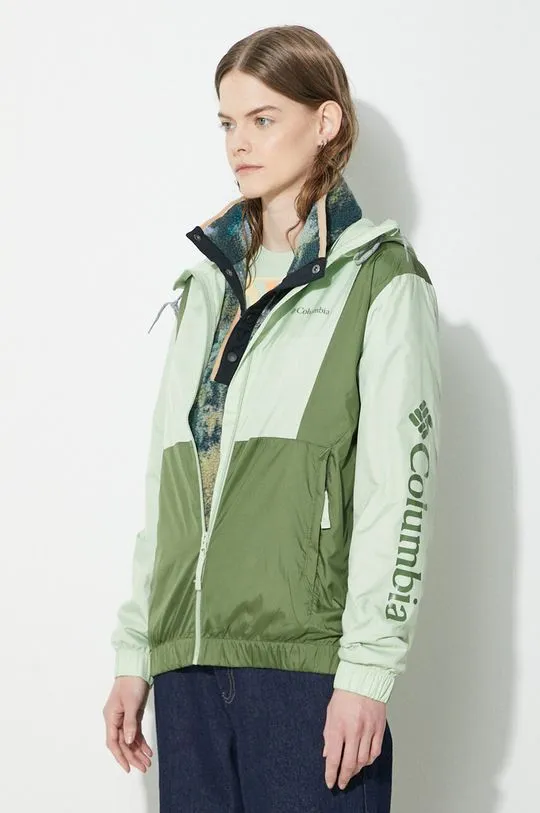 Columbia windbreaker Lily Basin green color