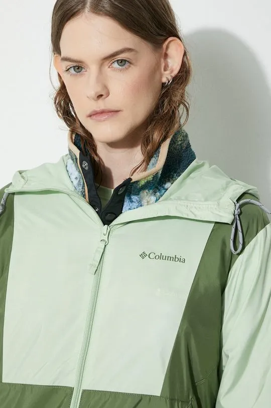 Columbia windbreaker Lily Basin green color