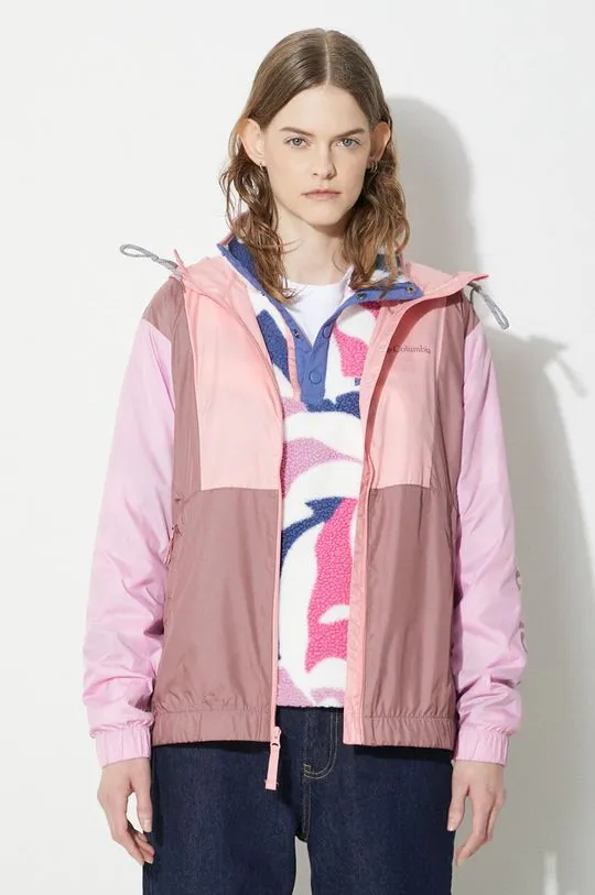 Columbia windbreaker Lily Basin pink color