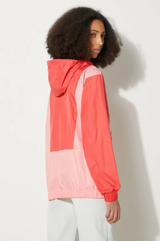 Columbia windbreaker Lily Basin red color