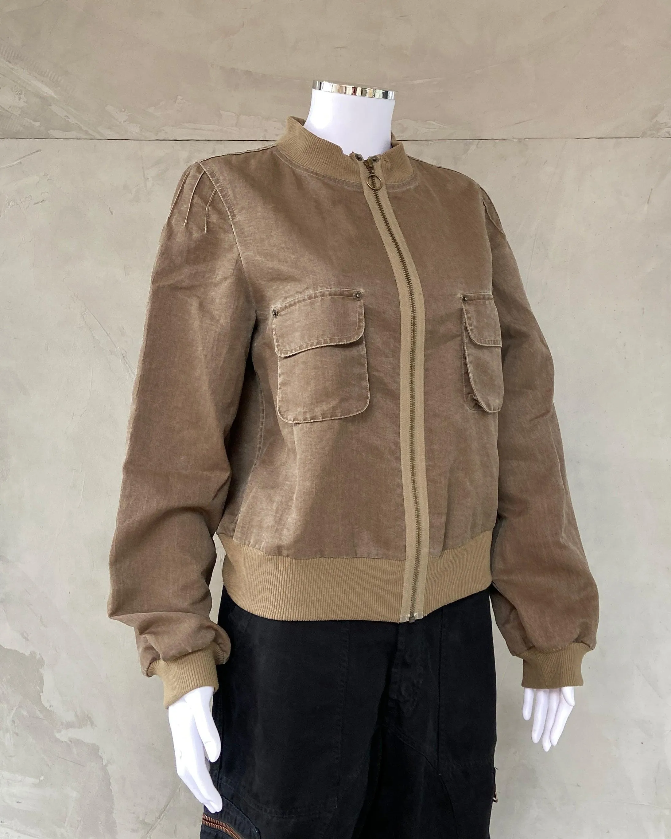 COP COPINE KHAKI BOMBER JACKET - M