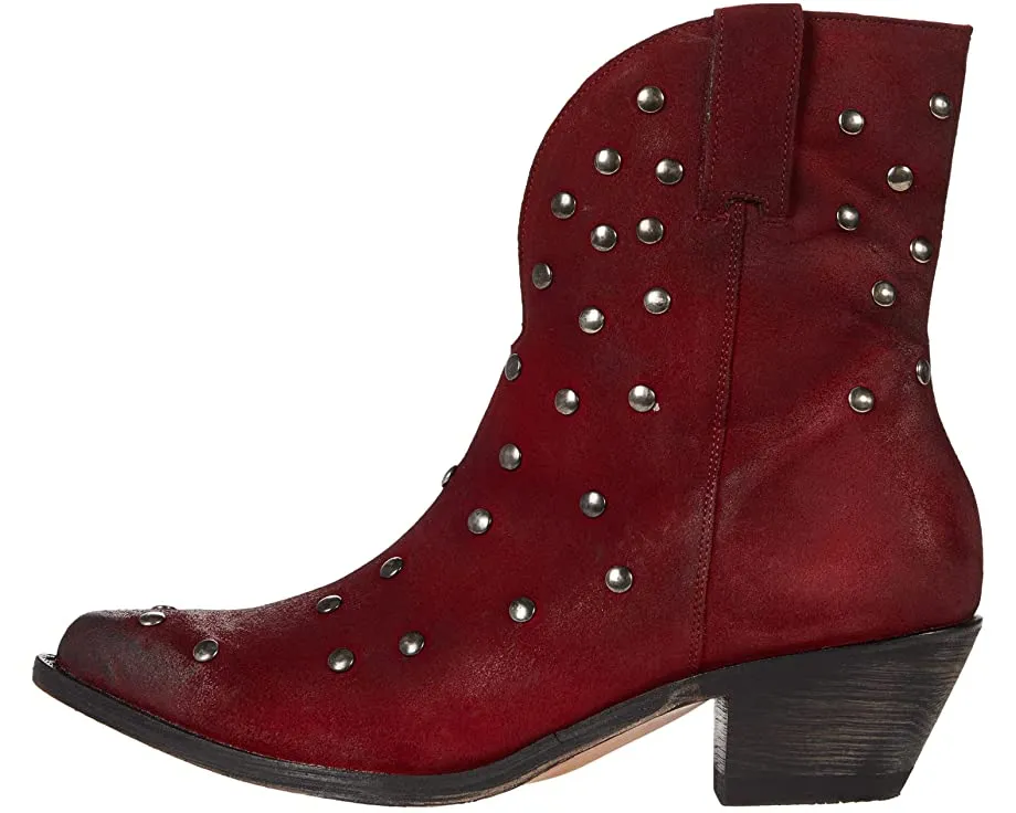 Corral Women's 7 Red Studs Pointed Toe Ankle Boot