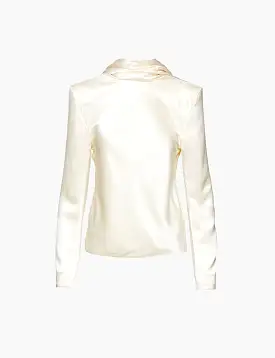 Crepe Satin Turtleneck