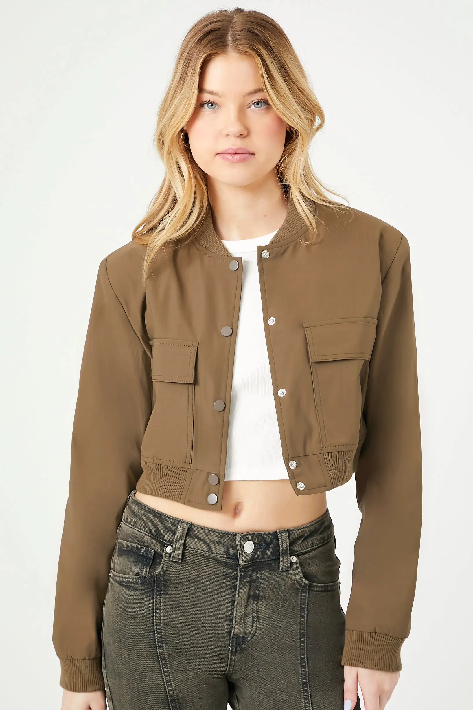 Cropped Bomber Jacket