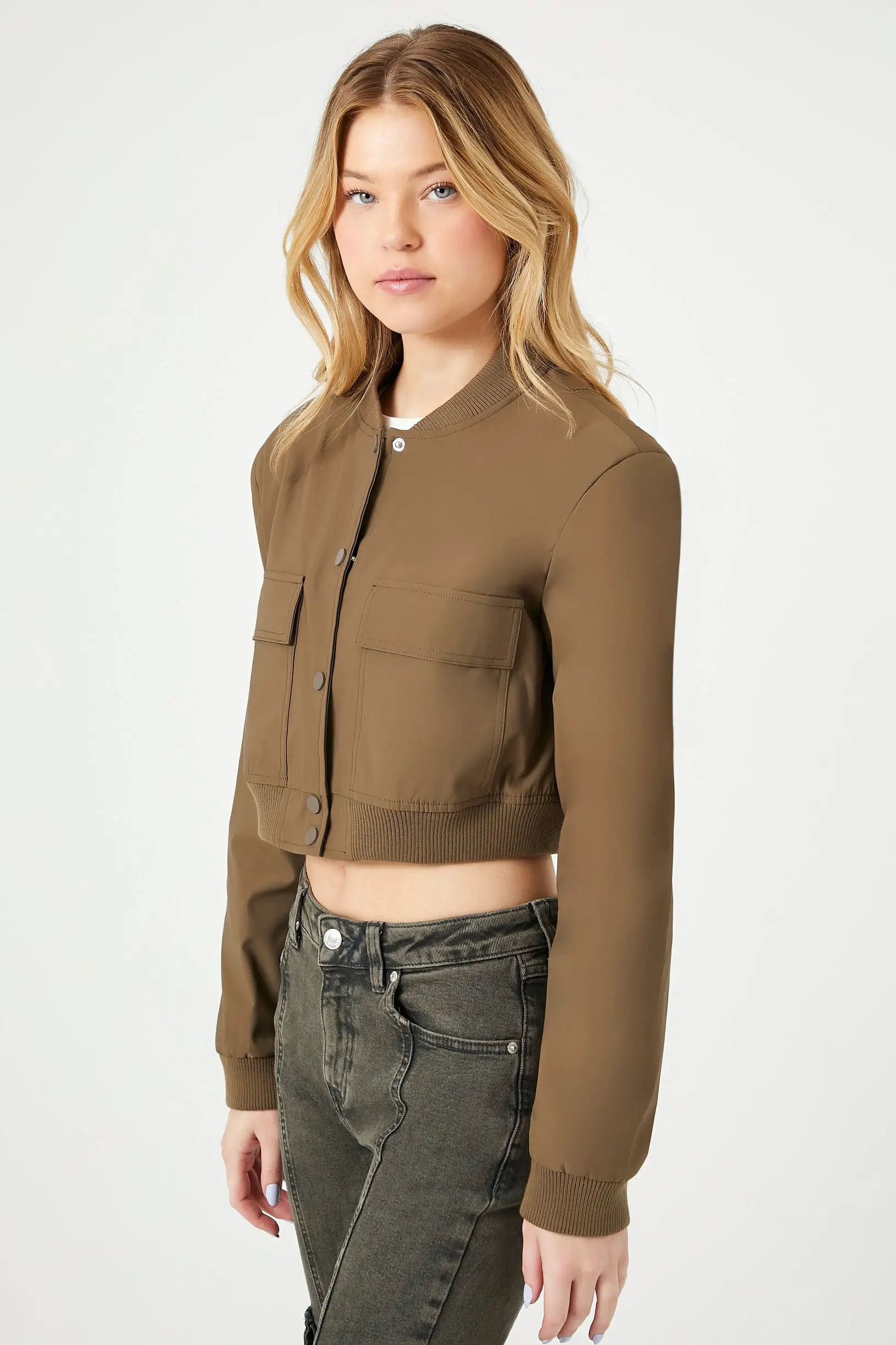 Cropped Bomber Jacket