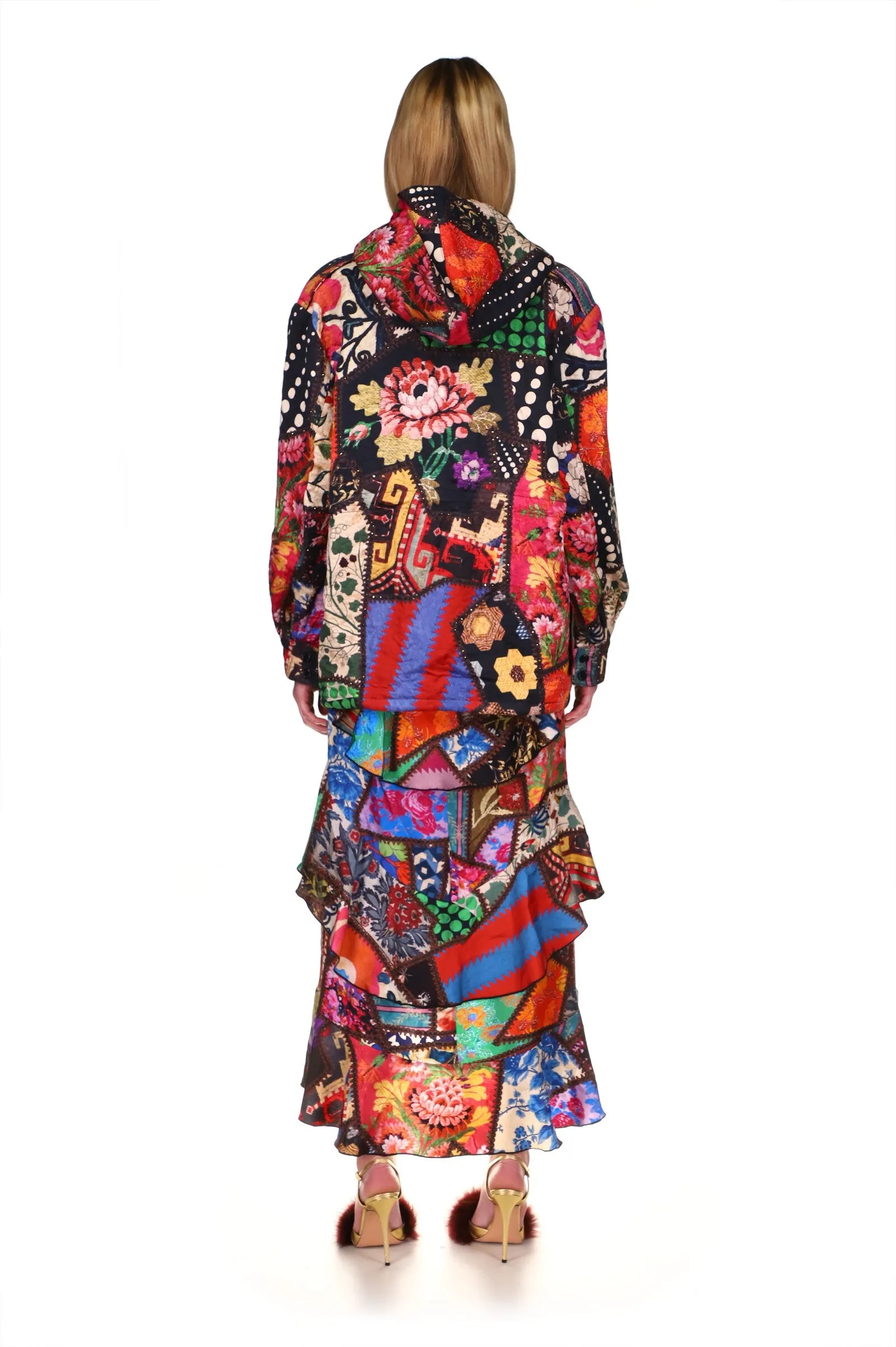 CRYSTAL 'HOTCH POTCH CRAZY QUILT' PARKA