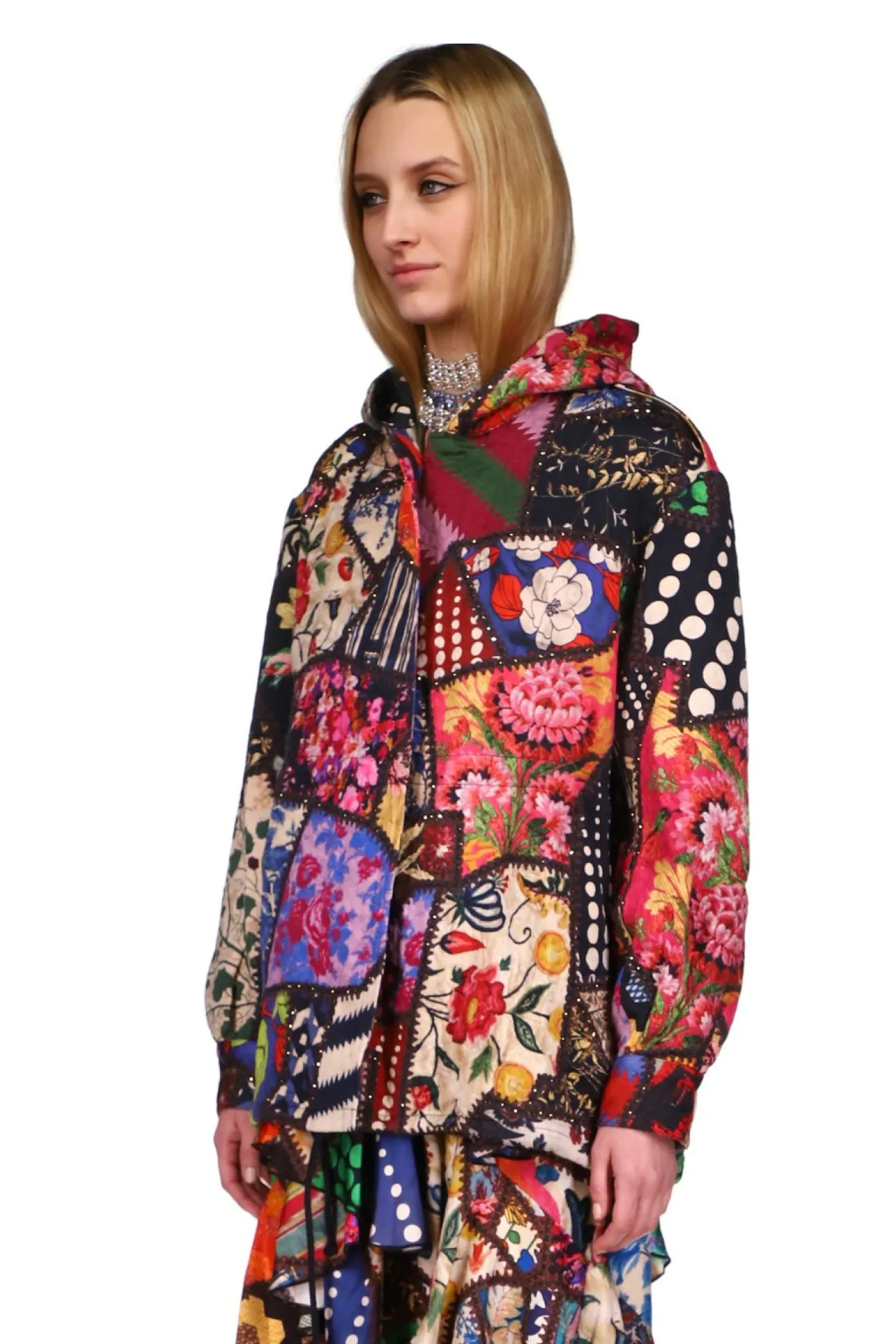 CRYSTAL 'HOTCH POTCH CRAZY QUILT' PARKA