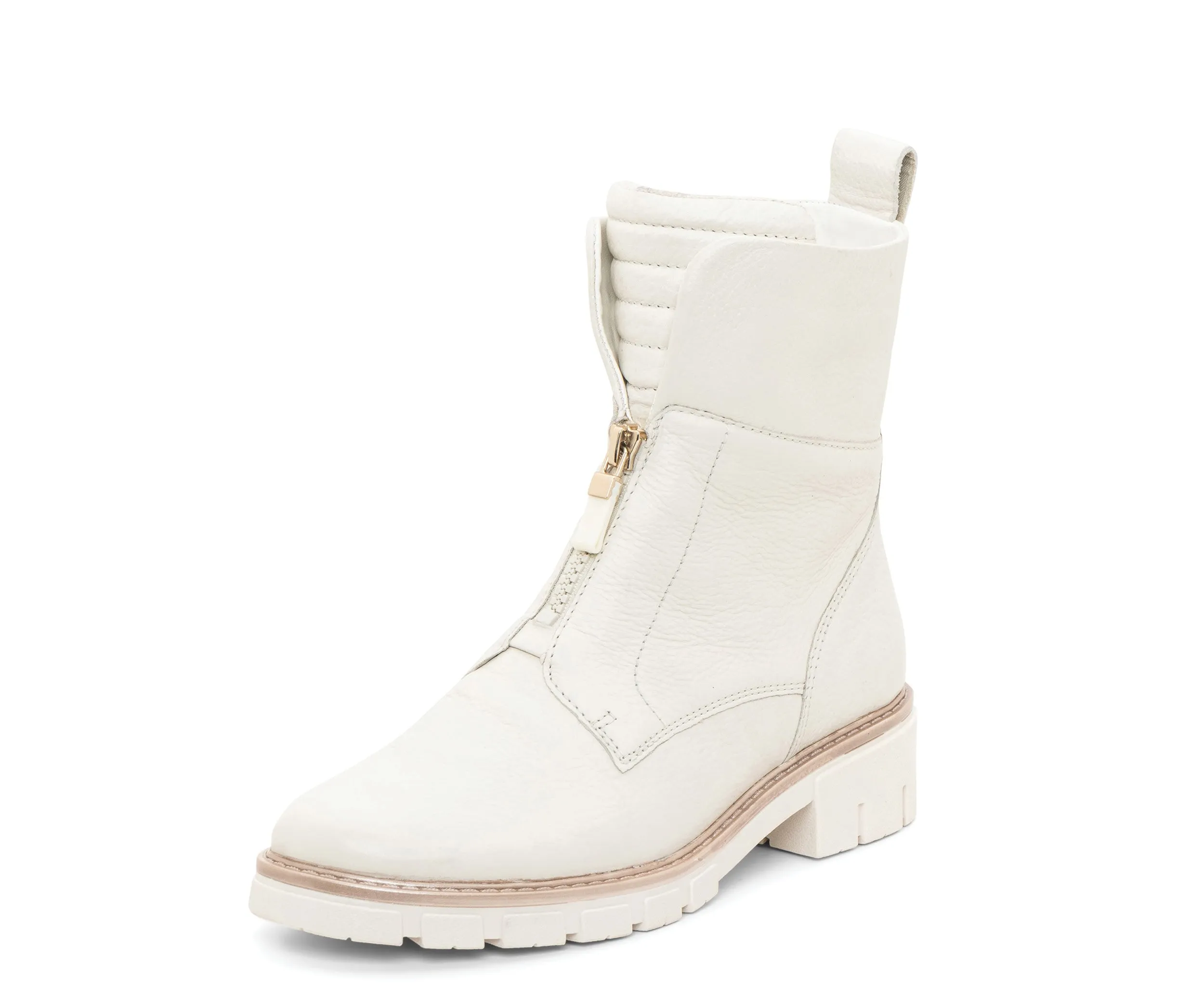 Deon Women's Lug Sole Front & Zip Boot - Cream 09