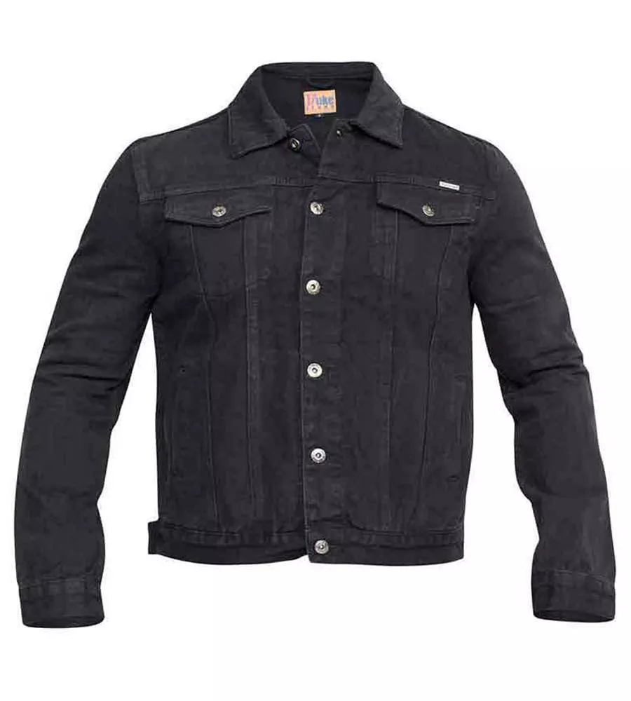 Duke Big Mens Black Western Style Trucker Denim Jacket (TRUCKER BLACK)