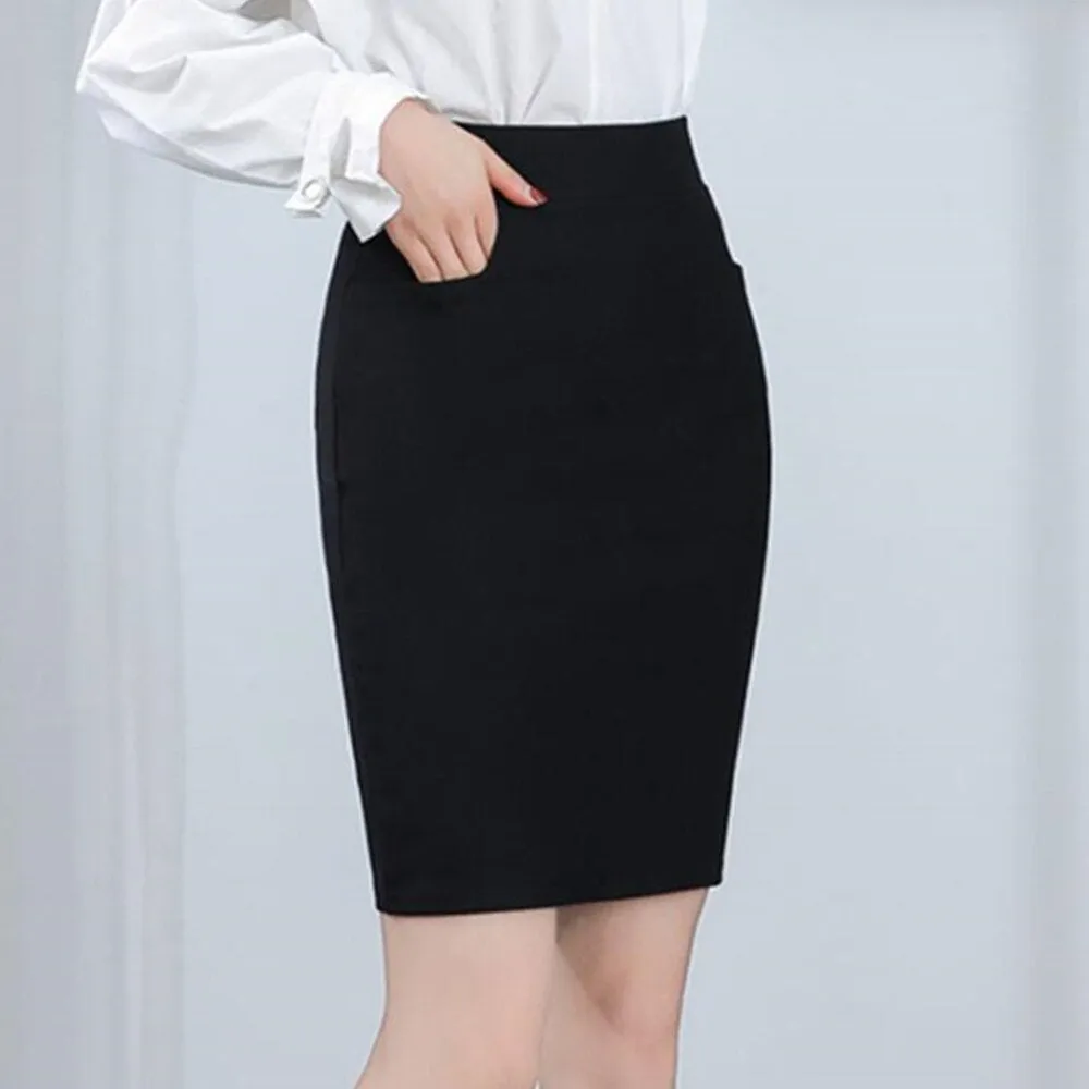 Elastic Summer Mini Black Women High Waist Bodycon Work Korean Elegant Skinny Corset Office Skirt